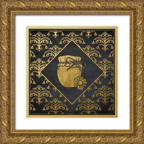 Golden Honey Pot Gold Ornate Wood Framed Art Print with Double Matting by Santiago, Daniela