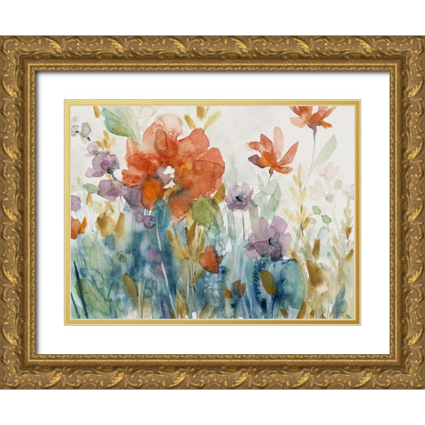 Timeless Garden Gold Ornate Wood Framed Art Print with Double Matting by Robinson, Carol