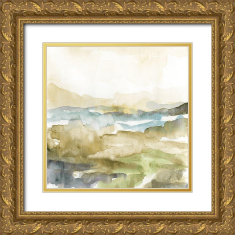 Spectrum Mountains Gold Ornate Wood Framed Art Print with Double Matting by Nan