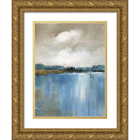 Wind and Water Gold Ornate Wood Framed Art Print with Double Matting by Nan