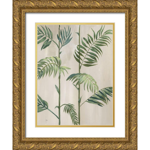 Modern Fronds I Gold Ornate Wood Framed Art Print with Double Matting by Nan