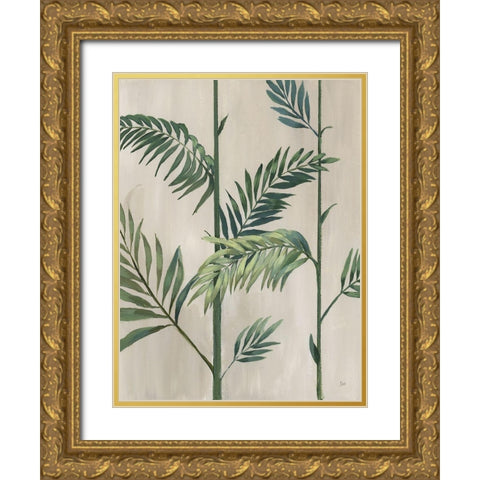 Modern Fronds II Gold Ornate Wood Framed Art Print with Double Matting by Nan