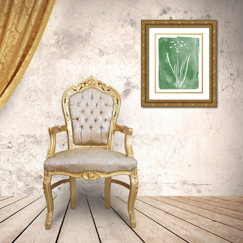 Green Botanical II Gold Ornate Wood Framed Art Print with Double Matting by Donovan, Kelly