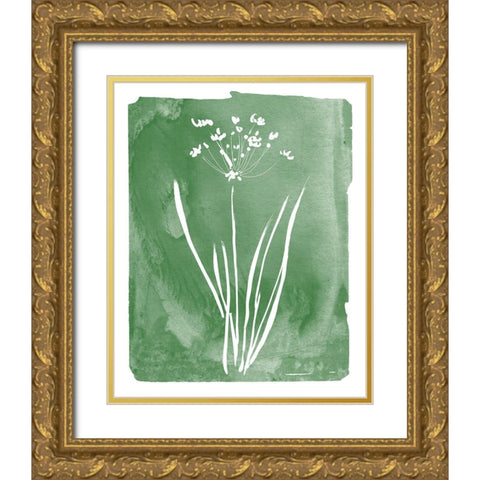 Green Botanical II Gold Ornate Wood Framed Art Print with Double Matting by Donovan, Kelly