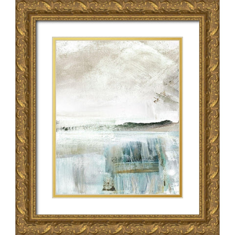 Summer Teal II Gold Ornate Wood Framed Art Print with Double Matting by Shapiro, Judith