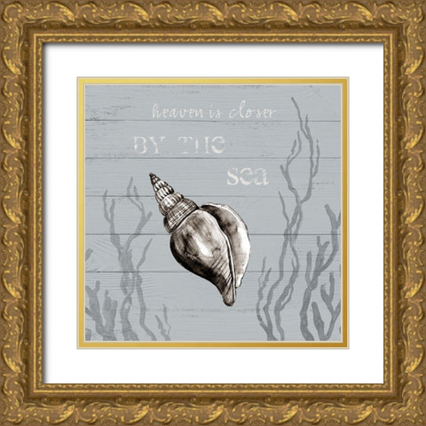 Seaside Sentiment I Gold Ornate Wood Framed Art Print with Double Matting by Robinson, Carol