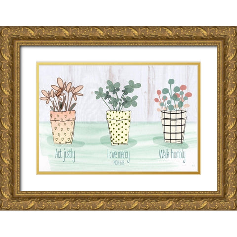 Act Justly Gold Ornate Wood Framed Art Print with Double Matting by Jill, Susan