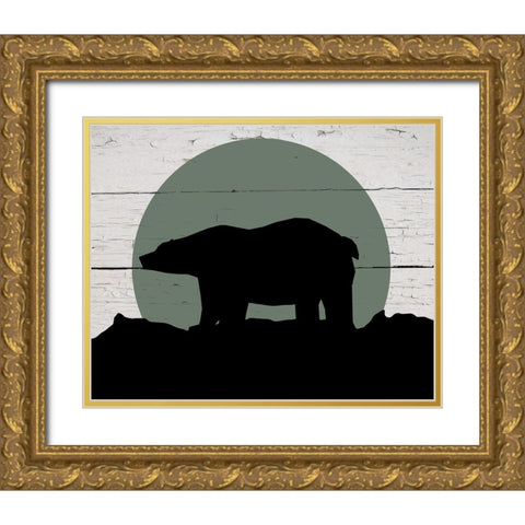 Mountain Bear Gold Ornate Wood Framed Art Print with Double Matting by Craven, Katrina