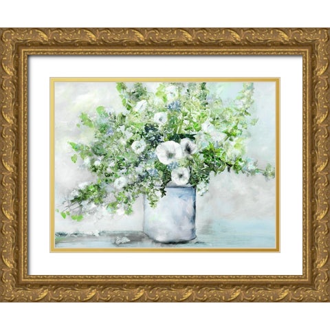 Fancy Farmgirl Fresh Gold Ornate Wood Framed Art Print with Double Matting by Brooks, Donna