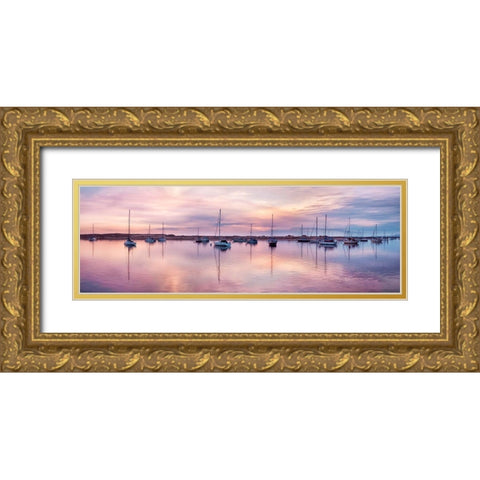 Morro Bay Sunset Gold Ornate Wood Framed Art Print with Double Matting by Delimont, Danita