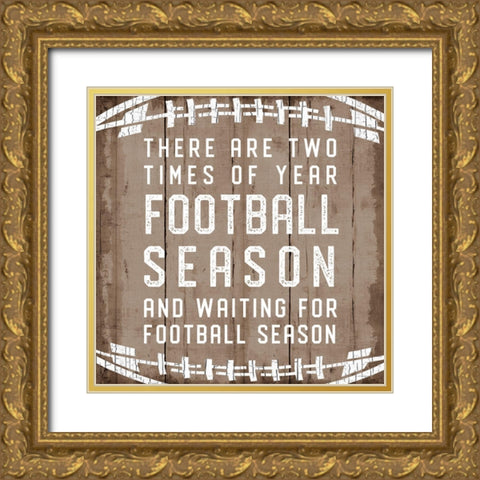 Waiting for Football Gold Ornate Wood Framed Art Print with Double Matting by CAD Designs