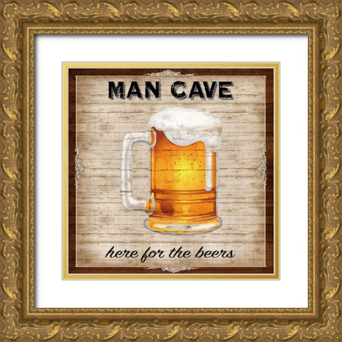 Man Cave Gold Ornate Wood Framed Art Print with Double Matting by Knutsen, Conrad