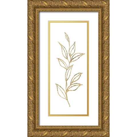 Gilded Silhouette Botanical III Gold Ornate Wood Framed Art Print with Double Matting by Tava Studios