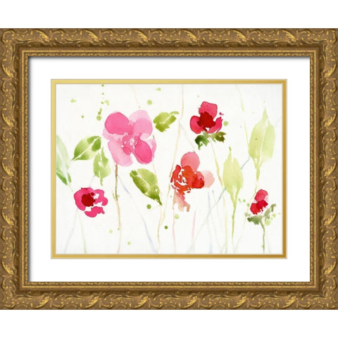 Watery Impatiens II Gold Ornate Wood Framed Art Print with Double Matting by Swatland, Katie