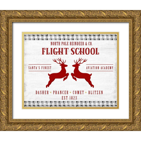 Flight School Gold Ornate Wood Framed Art Print with Double Matting by Carpentieri, Natalie