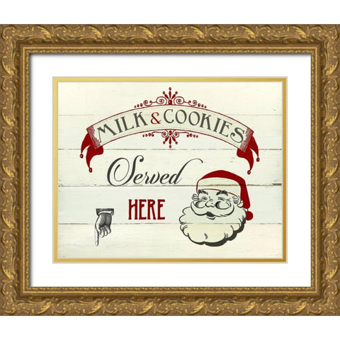 Milk and Cookies Gold Ornate Wood Framed Art Print with Double Matting by Robinson, Carol