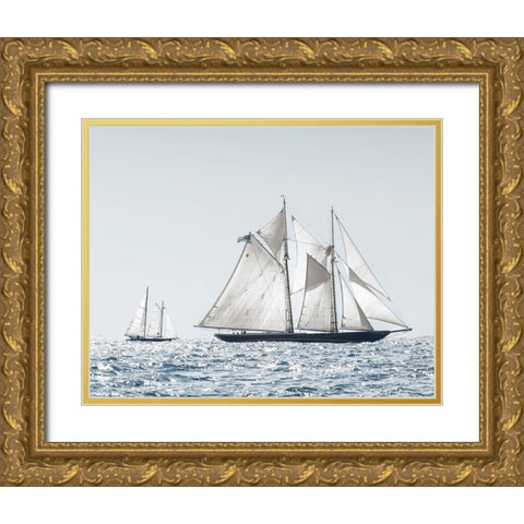Cape Ann Sails Gold Ornate Wood Framed Art Print with Double Matting by Delimont, Danita