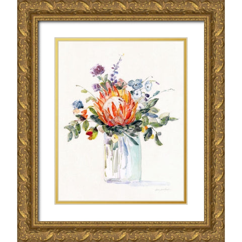 Pretty Protea II Gold Ornate Wood Framed Art Print with Double Matting by Swatland, Sally