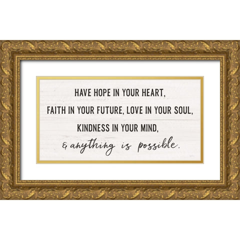 Have Hope Gold Ornate Wood Framed Art Print with Double Matting by Carpentieri, Natalie
