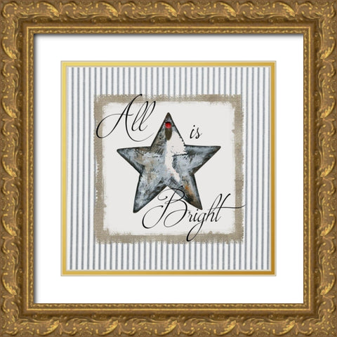 All is Bright Gold Ornate Wood Framed Art Print with Double Matting by Robinson, Carol