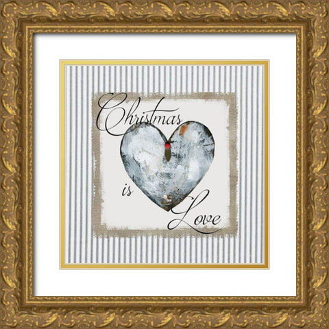 Christmas is Love Gold Ornate Wood Framed Art Print with Double Matting by Robinson, Carol