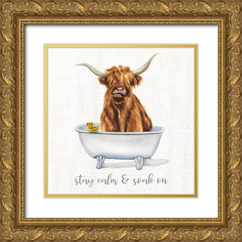 Soak On Gold Ornate Wood Framed Art Print with Double Matting by Brooks, Donna