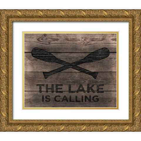 Lake is Calling Gold Ornate Wood Framed Art Print with Double Matting by CAD Designs