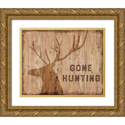 Gone Hunting Gold Ornate Wood Framed Art Print with Double Matting by Murray, Amanda