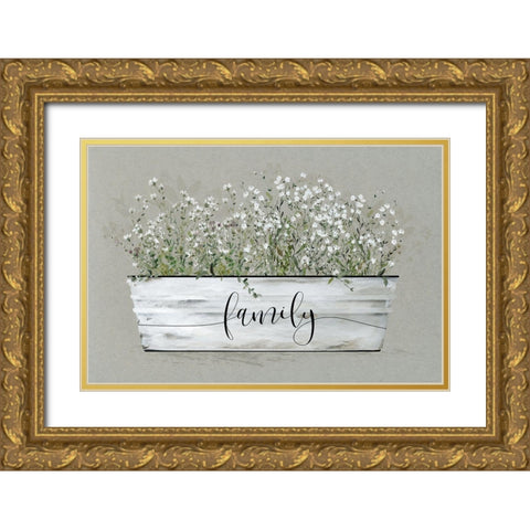 Bouquet of Grace Bucket Family Gold Ornate Wood Framed Art Print with Double Matting by Finn, Livi