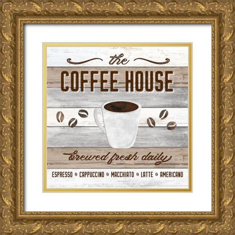 Coffee House Gold Ornate Wood Framed Art Print with Double Matting by Carpentieri, Natalie