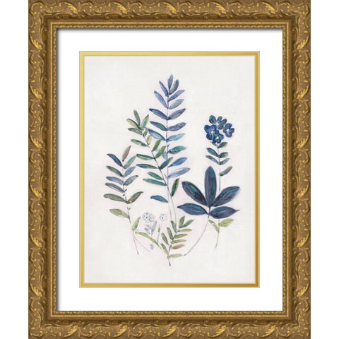 Fern Study II Gold Ornate Wood Framed Art Print with Double Matting by Swatland, Sally