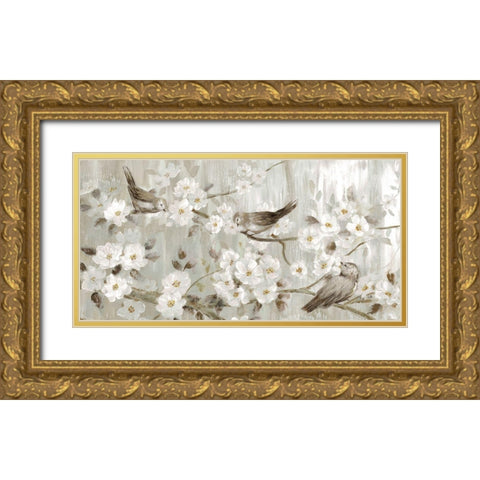 Songs of Srping Gold Ornate Wood Framed Art Print with Double Matting by Nan