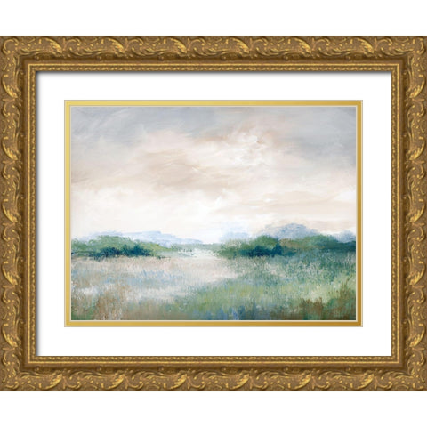 Calming Vista Gold Ornate Wood Framed Art Print with Double Matting by Nan