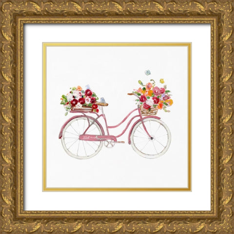 Spring Bike I Gold Ornate Wood Framed Art Print with Double Matting by Swatland, Sally