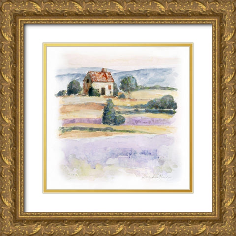 Lavender Country II Gold Ornate Wood Framed Art Print with Double Matting by Swatland, Sally