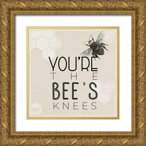 Bees Knees Gold Ornate Wood Framed Art Print with Double Matting by Santiago, Daniela