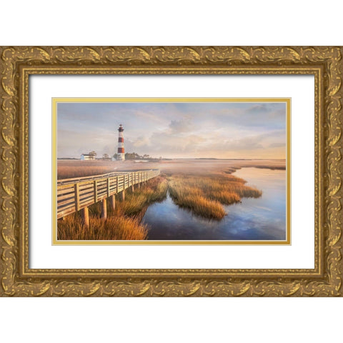 Private Path II Gold Ornate Wood Framed Art Print with Double Matting by Calascibetta, Mike