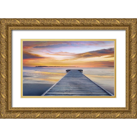 Evening Rhythm Gold Ornate Wood Framed Art Print with Double Matting by Calascibetta, Mike