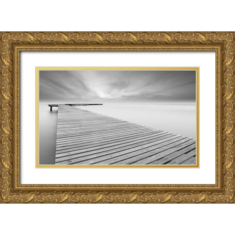 Touch Gold Ornate Wood Framed Art Print with Double Matting by Calascibetta, Mike