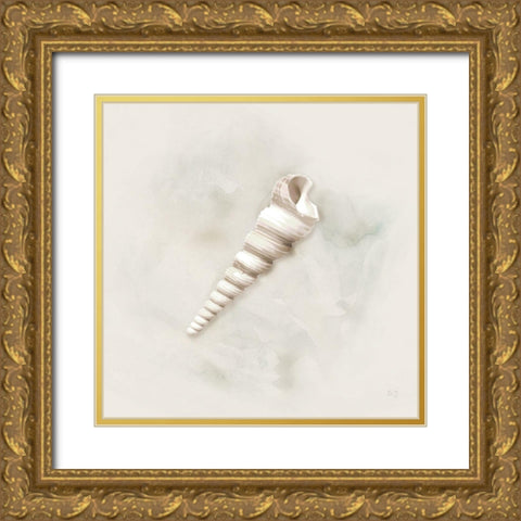 Soft Sand and Shell III Gold Ornate Wood Framed Art Print with Double Matting by Jill, Susan