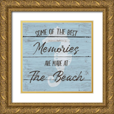 Beach Memories Gold Ornate Wood Framed Art Print with Double Matting by Jill, Susan