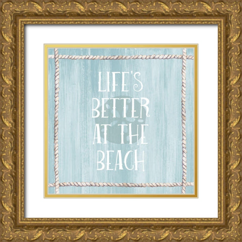 At the Beach Gold Ornate Wood Framed Art Print with Double Matting by Jill, Susan