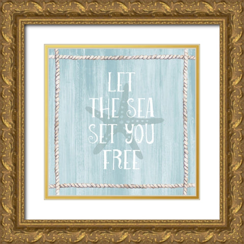 Let the Sea Gold Ornate Wood Framed Art Print with Double Matting by Jill, Susan