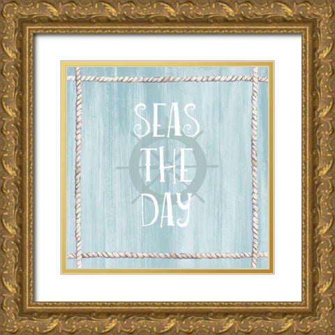 Seas the Day Gold Ornate Wood Framed Art Print with Double Matting by Jill, Susan