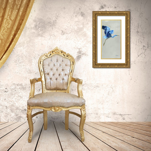 Blue Heron I Gold Ornate Wood Framed Art Print with Double Matting by Swatland, Katie