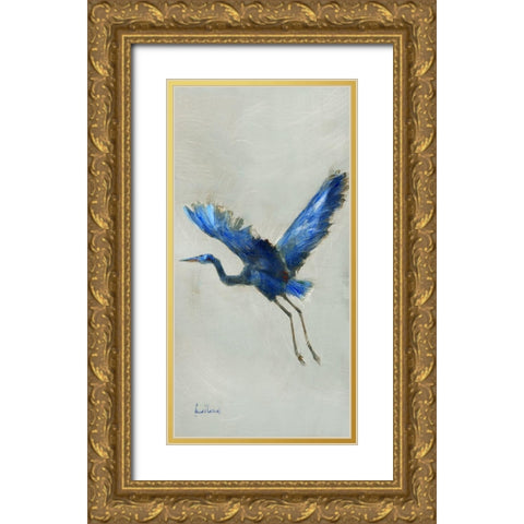 Blue Heron II Gold Ornate Wood Framed Art Print with Double Matting by Swatland, Katie