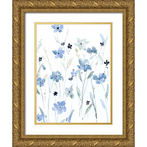 Indigo Garden Party II Gold Ornate Wood Framed Art Print with Double Matting by Swatland, Sally