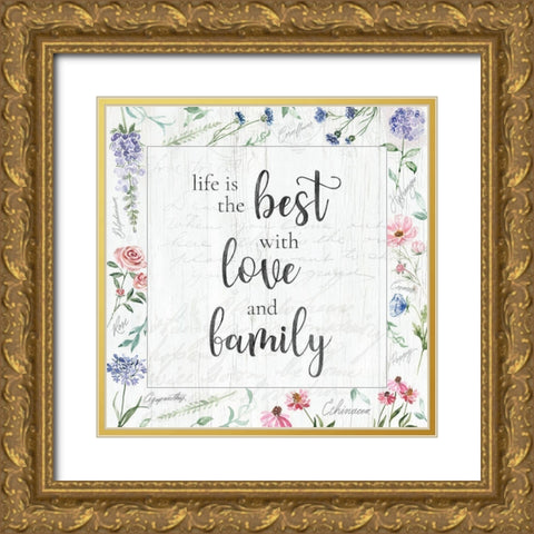 Love and Family Gold Ornate Wood Framed Art Print with Double Matting by Brockmon, Kristen