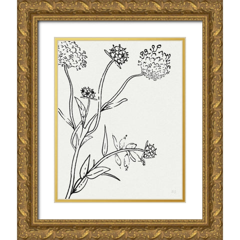 Botanical Study I Gold Ornate Wood Framed Art Print with Double Matting by Jill, Susan