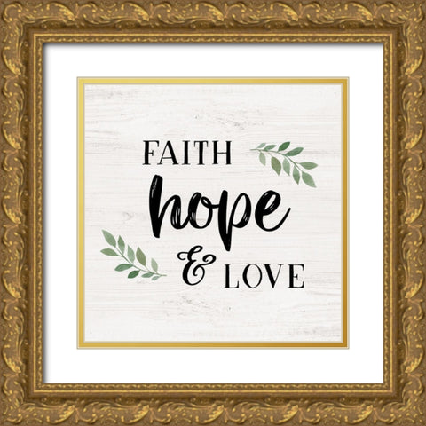 Hope and Love Gold Ornate Wood Framed Art Print with Double Matting by Carpentieri, Natalie